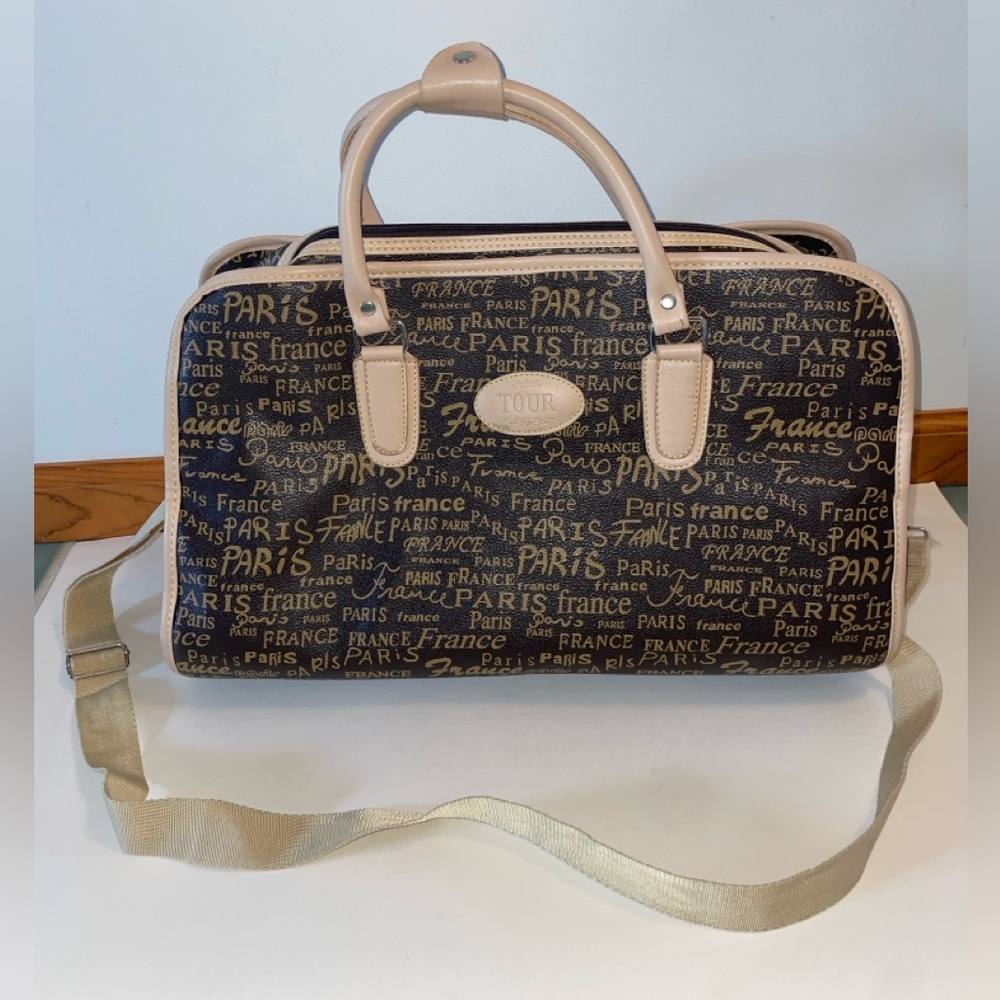 Overnight bag, bought directly from boutique in Paris, France- Brown, cream